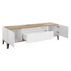 Mobiele tv in melamine 2 kamers en 1 lade Made in Italy - Florentino Viadurini