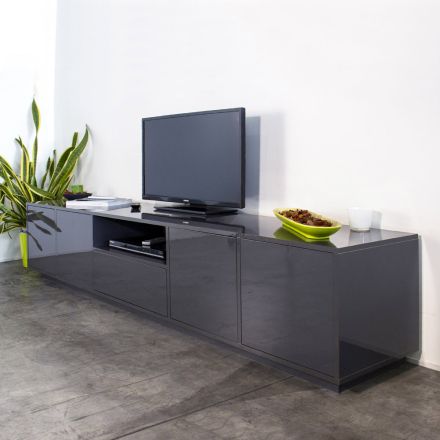 Melamine tv-meubel met schuiflade Made in Italy - Silvano Viadurini