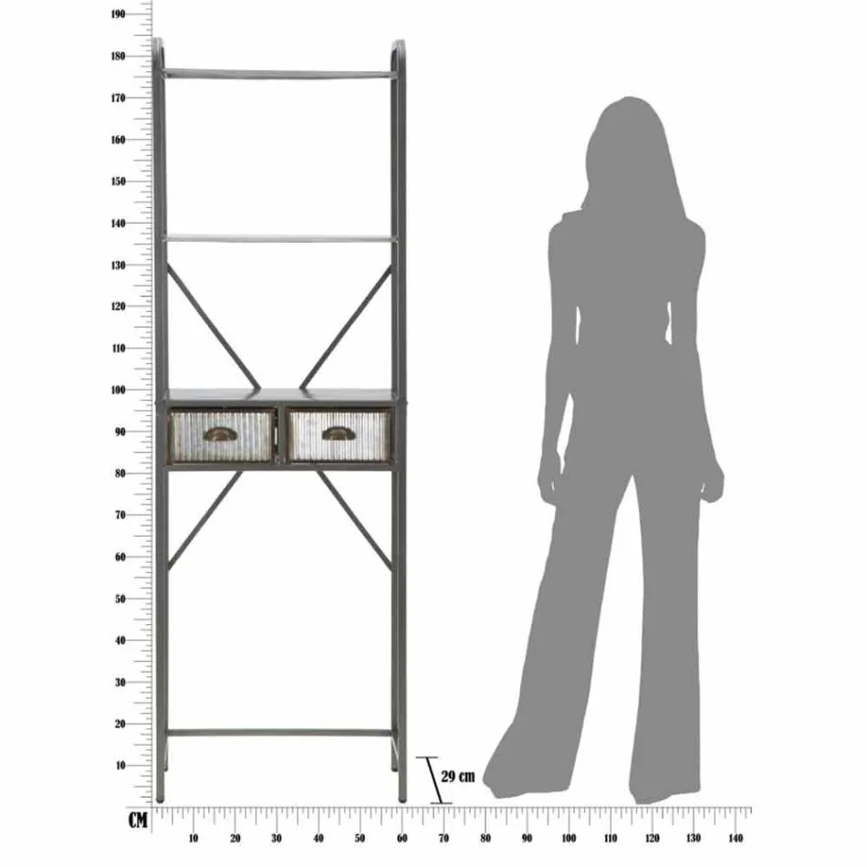 Modern design industrieel ijzeren badkamermeubel - Pome Viadurini