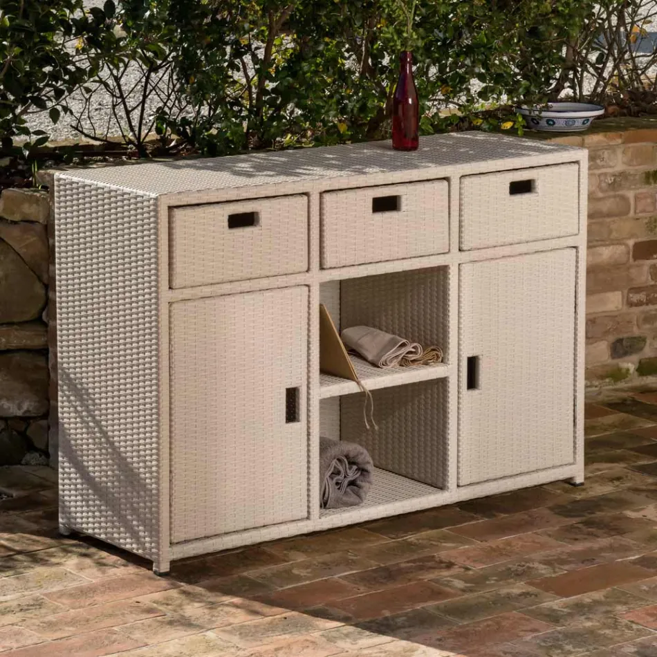 Tuinkast in handgeweven polyrotan - Zoltan Viadurini