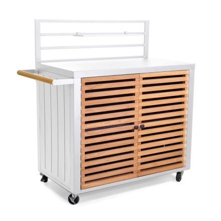 Tuinkast van aluminium en Braziliaans teakhout - Dagboek Viadurini