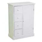 Binnenkast van hout met 1 deur en 4 laden - Meduse Viadurini