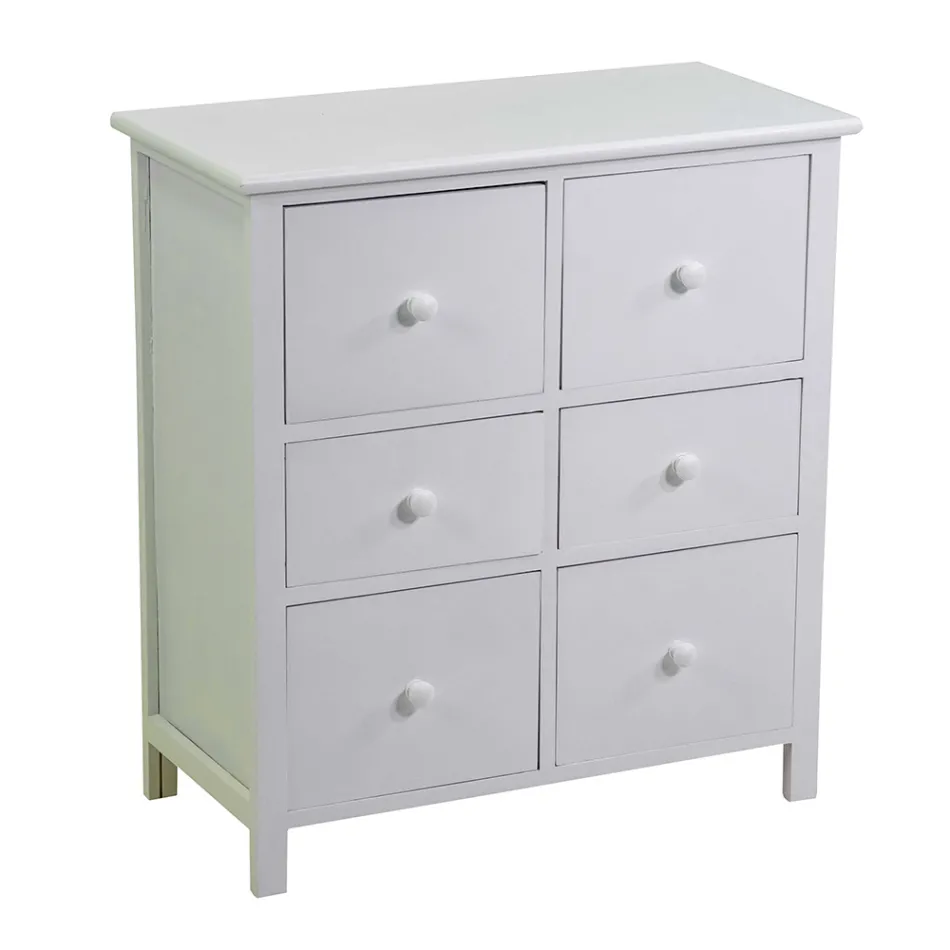 Binnenkast van hout met 6 laden - Kwal Viadurini