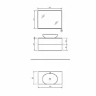 Hangende badkamermeubelbasis 2 lades, wastafel en spiegel, kostbaar - Renga Viadurini