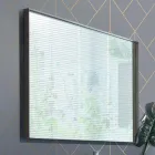 Hangend badkamermeubel in hout, metaal en keramiek B96 cm, kostbaar - Renga Viadurini