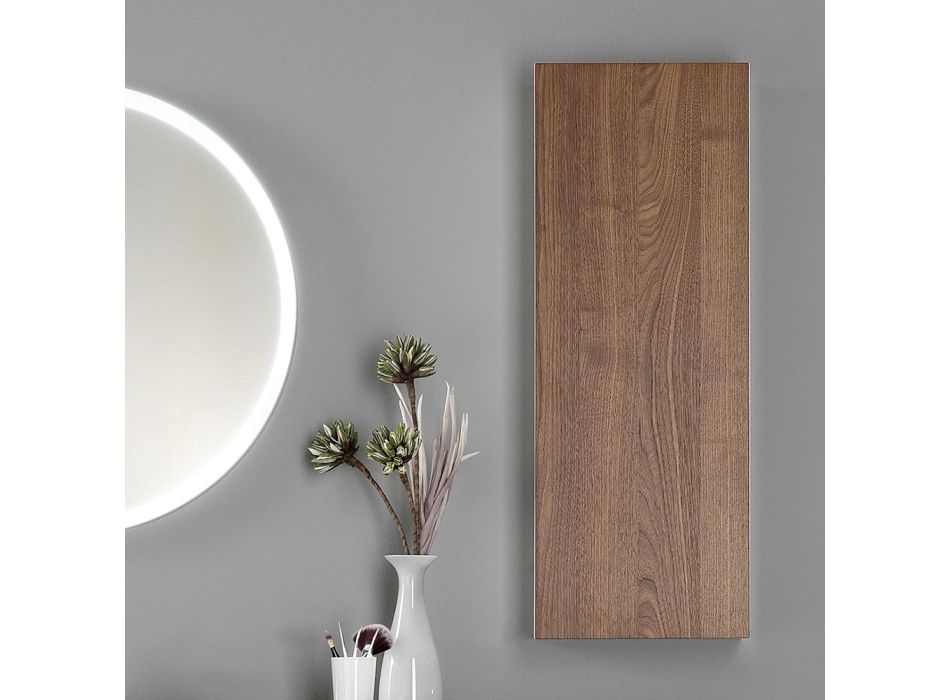 Badkamermeubels in wit hout en walnoot en keramiek 156 cm Made in Italy - Renga Viadurini