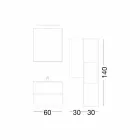 Hangend design badkamermeubel in melamine walnoot - Becky Viadurini