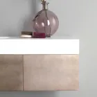 Hangende badkamermeubels in metaal, MDF-hout en Stonelight Made in Italy - Renga Viadurini