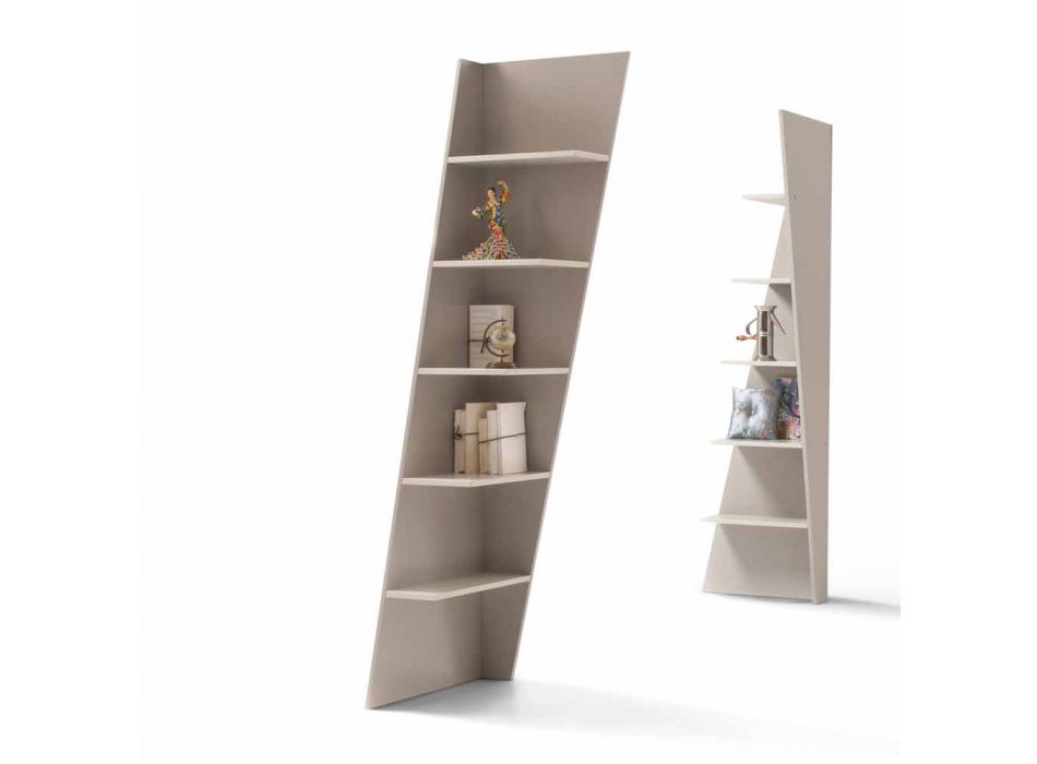 My Home Esquina design hoek boekenkast MDF gelakt H220cm gemaakt in Italië Viadurini