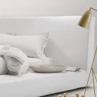 My Home gewatteerd lederen dubbelbed, gemaakt in Italië Viadurini