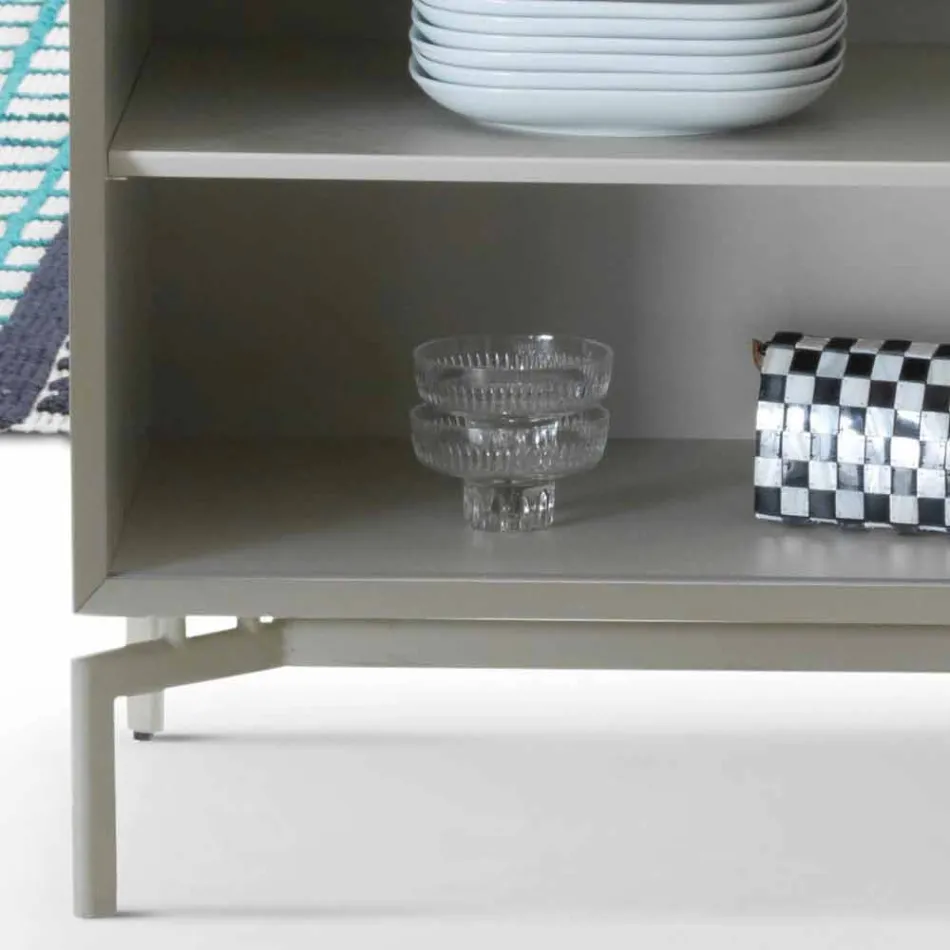 My Home Mirage design dressoir van gelakt MDF H71xL210cm gemaakt in Italië Viadurini