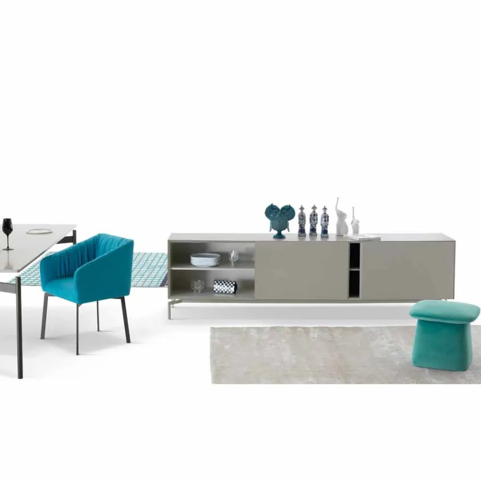 My Home Mirage design dressoir van gelakt MDF H71xL210cm gemaakt in Italië Viadurini