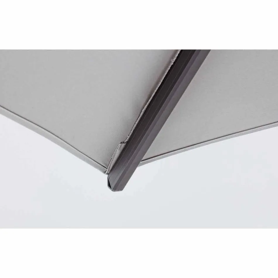 3x3 parasol met lichtgrijze stof en antracietkleurige structuur - Dalton Viadurini