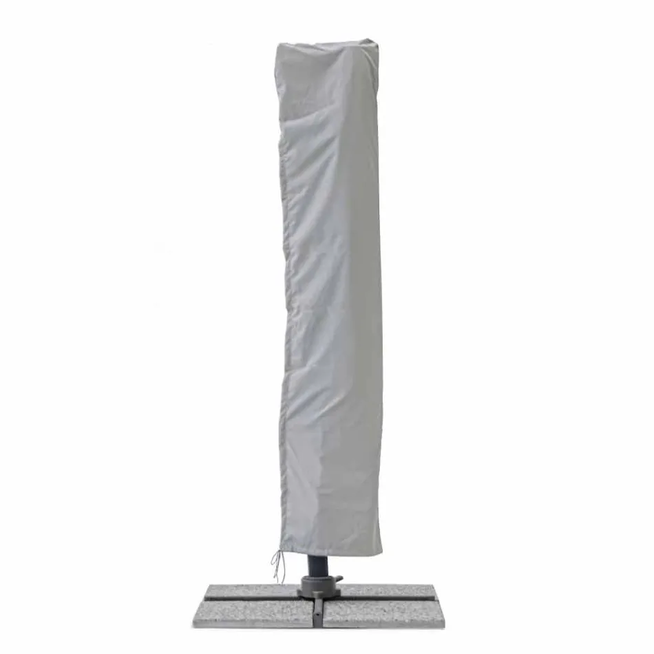 3x3 parasol met lichtgrijze stof en antracietkleurige structuur - Dalton Viadurini