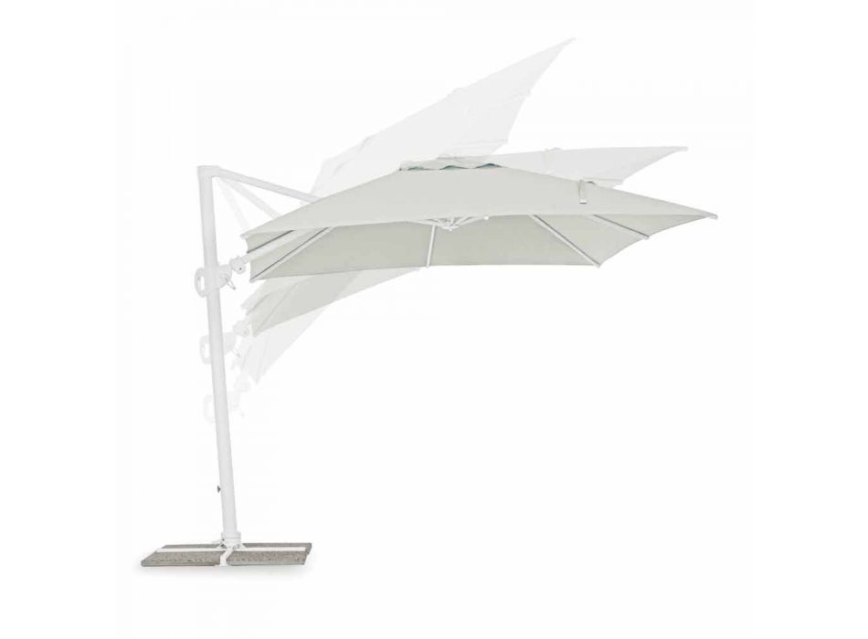 3x3 Outdoor Paraplu in Wit Aluminium en Polyester - Fasma Viadurini