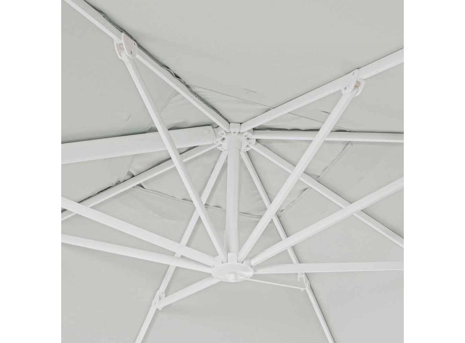 3x3 Outdoor Paraplu in Wit Aluminium en Polyester - Fasma Viadurini