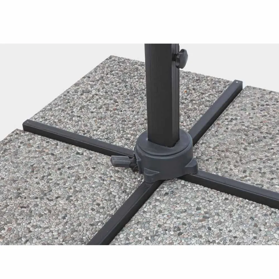 3x3 Outdoor Paraplu in Grijs Polyester en Antraciet Kleur Aluminium - Coby Viadurini