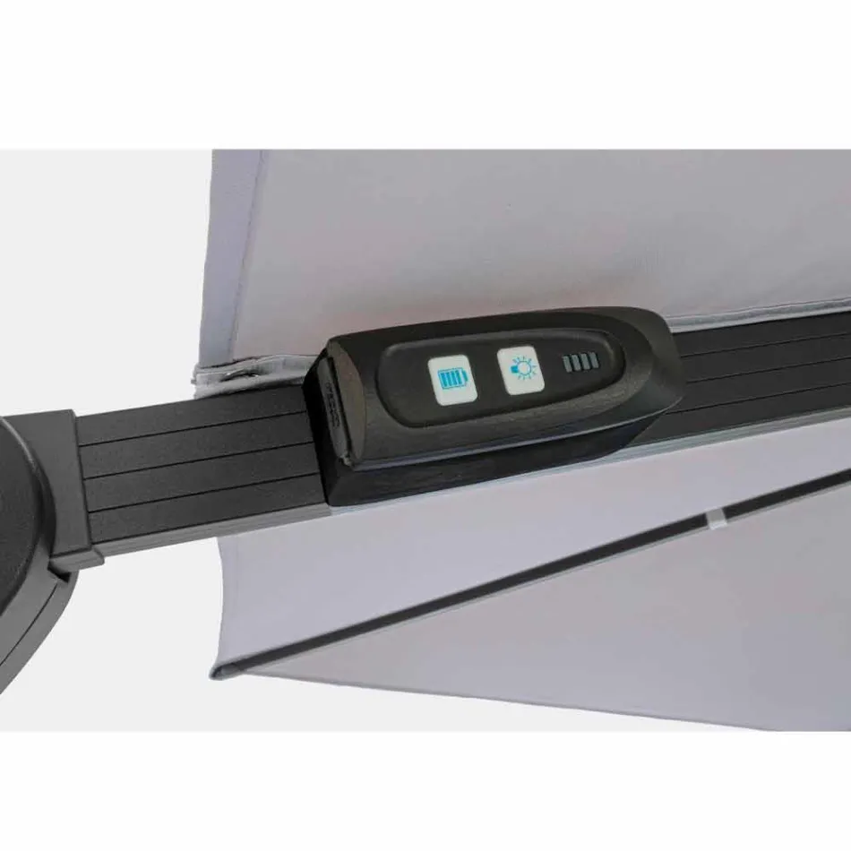 3x3 Outdoor Paraplu in Grijs Polyester en Antraciet Kleur Aluminium - Coby Viadurini