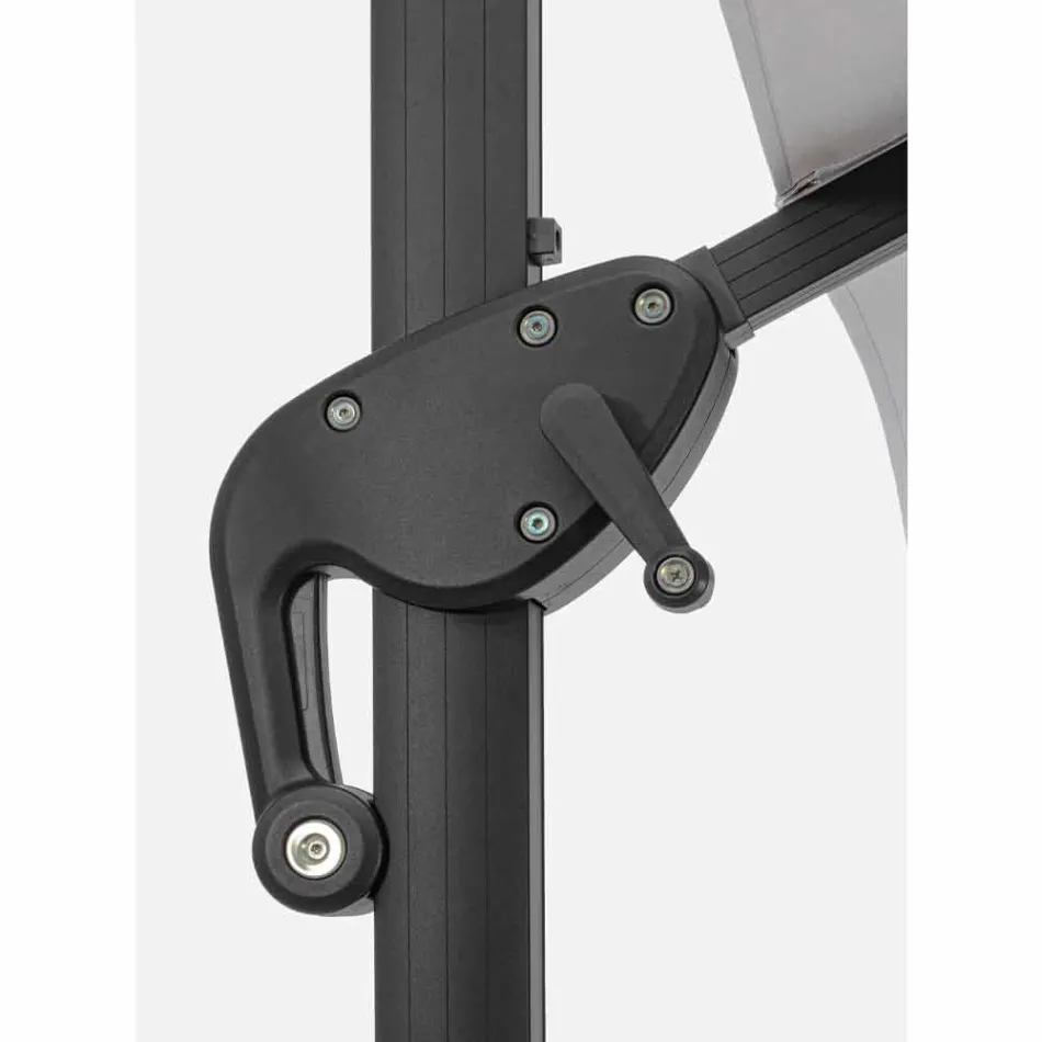 3x3 Outdoor Paraplu in Grijs Polyester en Antraciet Kleur Aluminium - Coby Viadurini