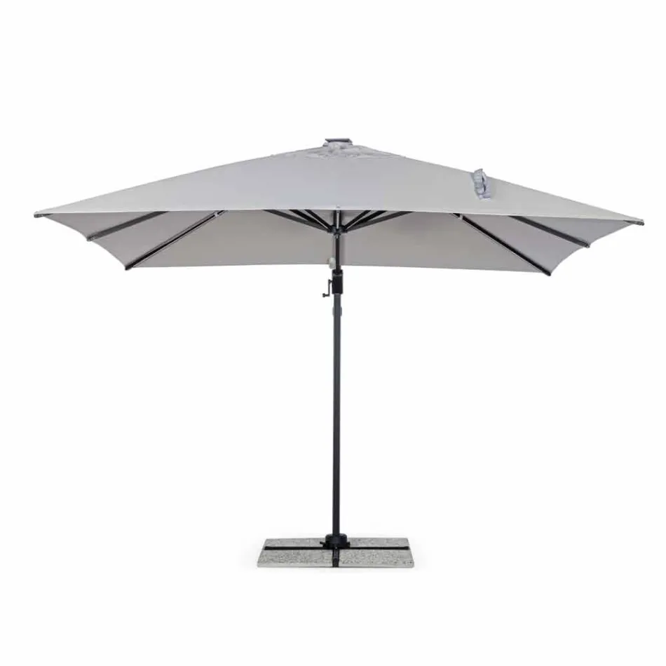 3x3 Outdoor Paraplu in Grijs Polyester en Antraciet Kleur Aluminium - Coby Viadurini