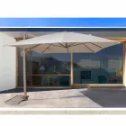 3x4 Outdoor Paraplu met Zandkleurig Polyester - Flamingodoek Viadurini