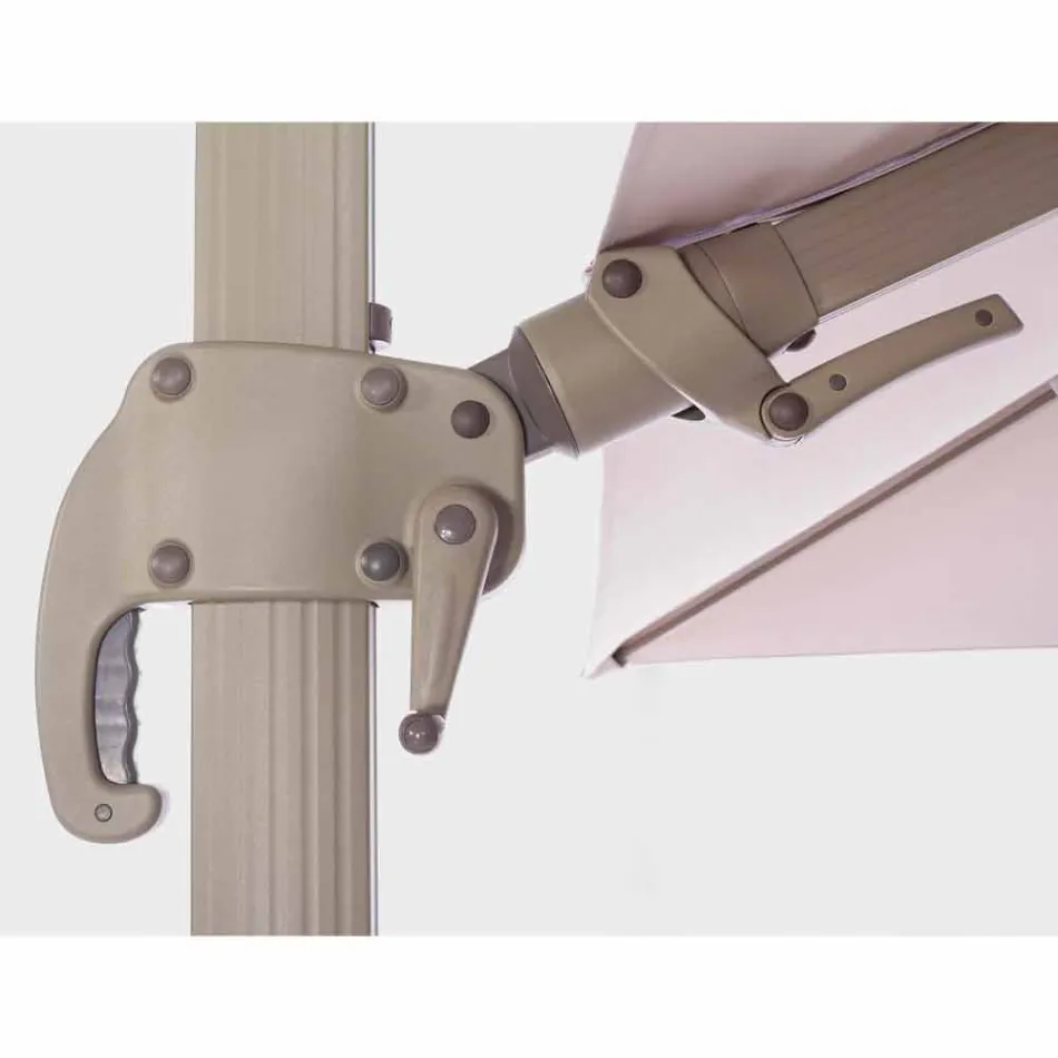 3x4 Outdoor Paraplu met Zandkleurig Polyester - Flamingodoek Viadurini