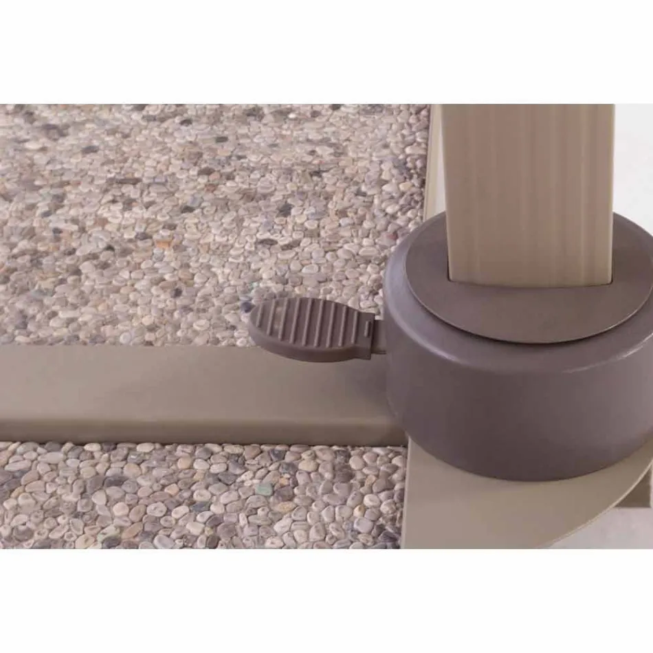 3x4 Outdoor Paraplu met Zandkleurig Polyester - Flamingodoek Viadurini