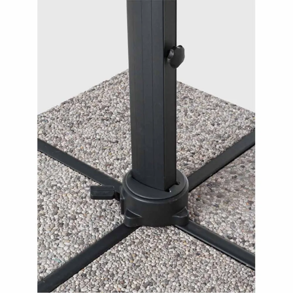 Buitenparaplu 4x4 in lichtgrijs polyester en aluminium - Daniel Viadurini