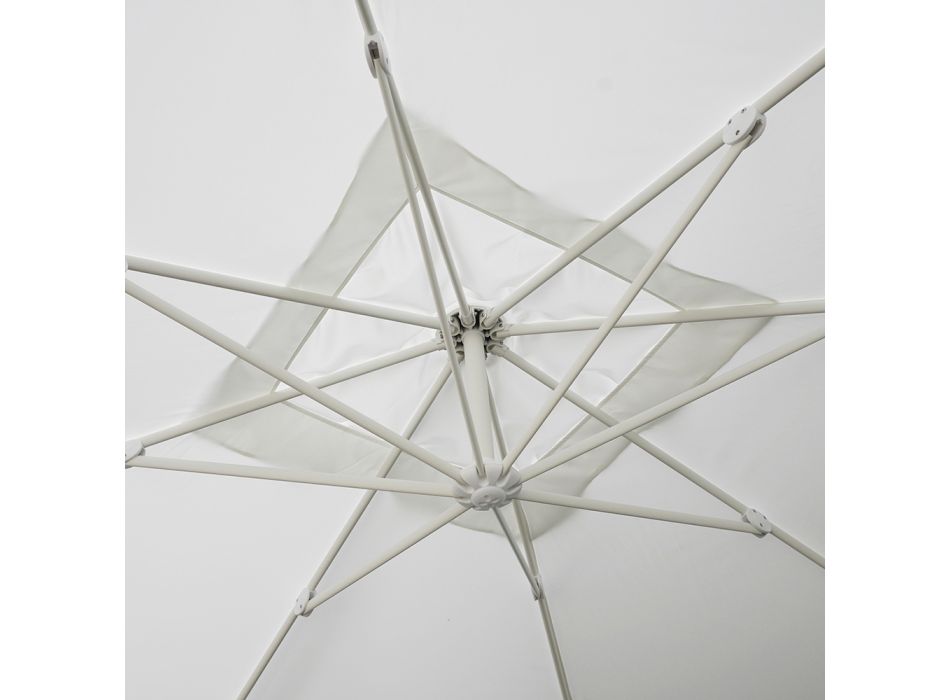 Buitenparaplu van polyester met structuur van wit aluminium - Zinica Viadurini