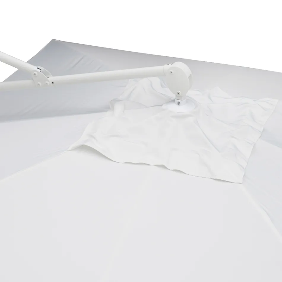 Buitenparaplu van polyester met structuur van wit aluminium - Zinica Viadurini