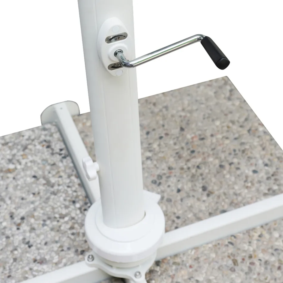 Buitenparaplu van polyester met structuur van wit aluminium - Zinica Viadurini