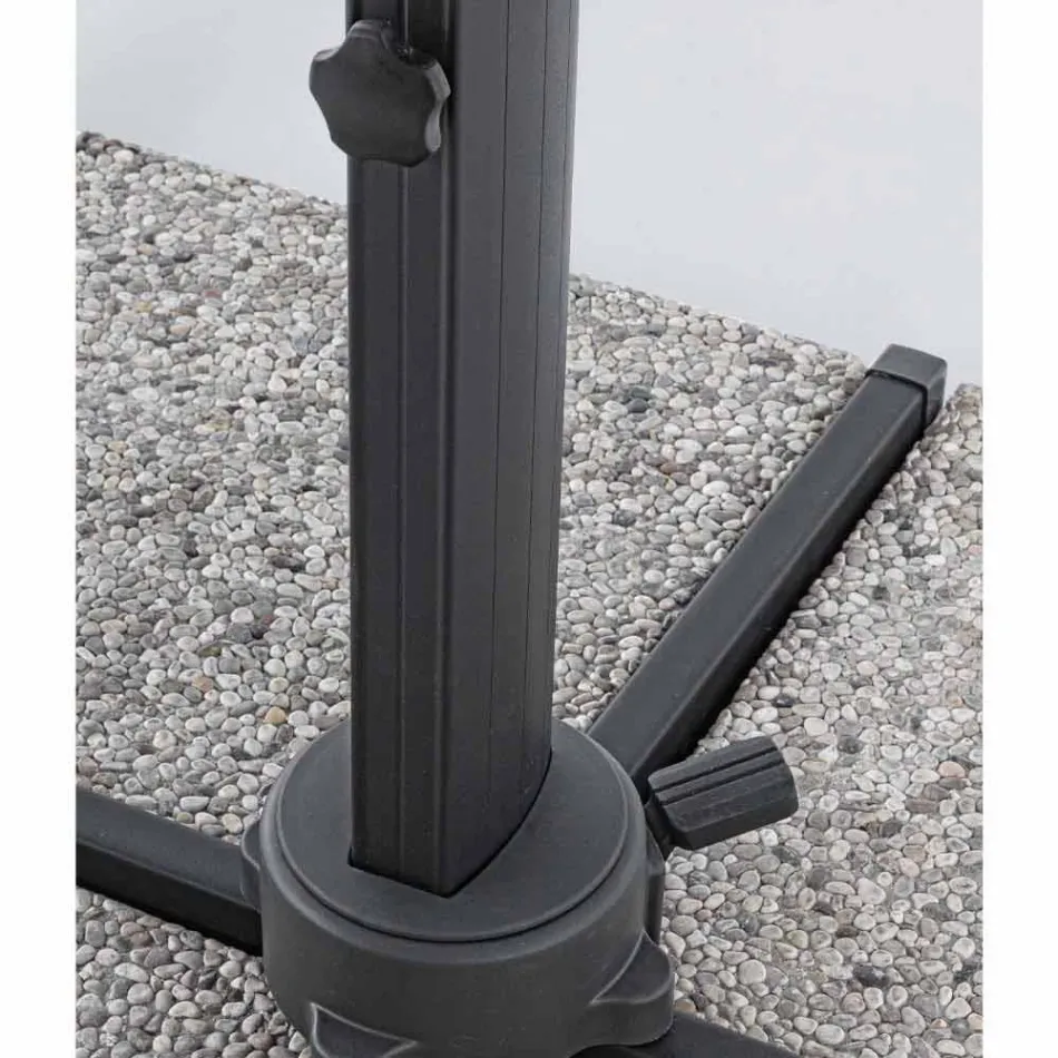 3x4 Tuinparaplu met Lichtgrijze Polyester - Dalton Viadurini