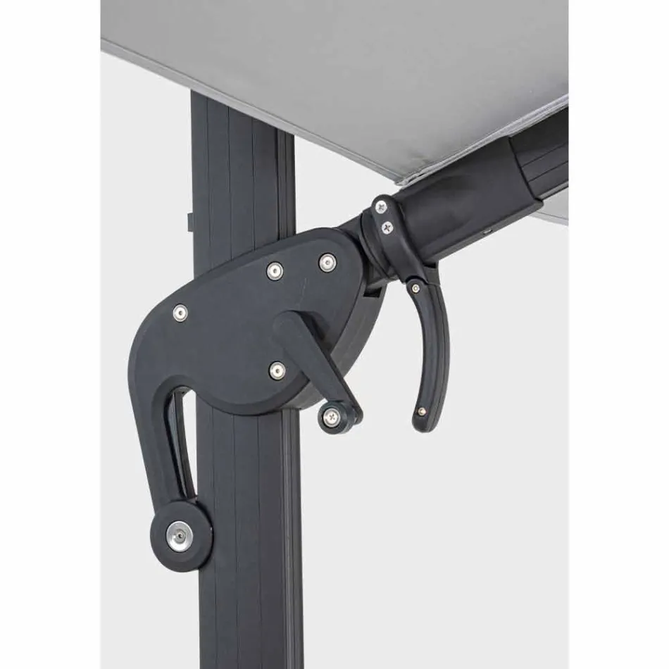 3x4 Tuinparaplu met Lichtgrijze Polyester - Dalton Viadurini