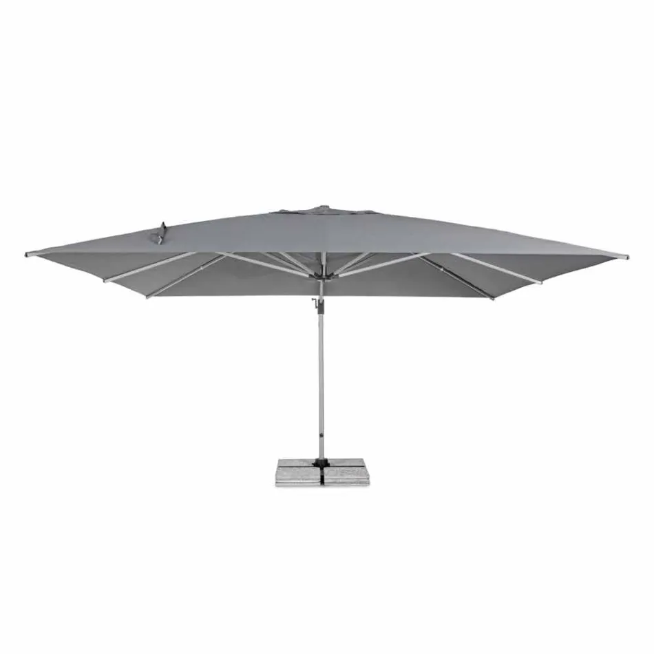 4x4 tuinparaplu met donkergrijze stof en geanodiseerde structuur - Daniel Viadurini