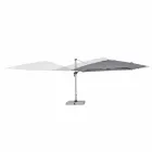 4x4 tuinparaplu met donkergrijze stof en geanodiseerde structuur - Daniel Viadurini