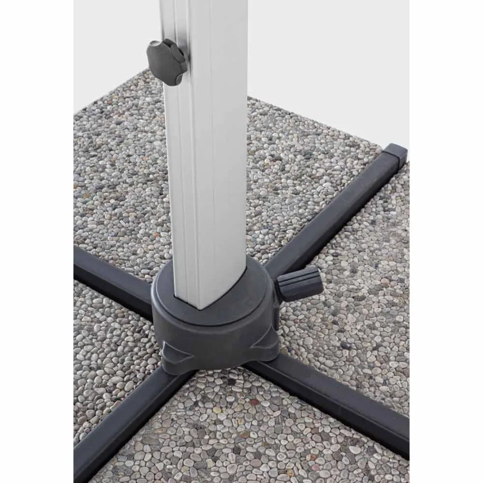 4x4 tuinparaplu met donkergrijze stof en geanodiseerde structuur - Daniel Viadurini