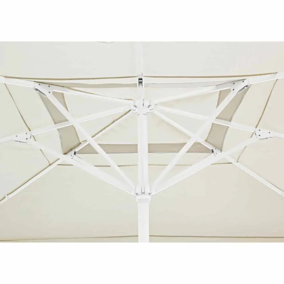 4x4 tuinparaplu met polyester doek en stalen voet - Nastio Viadurini