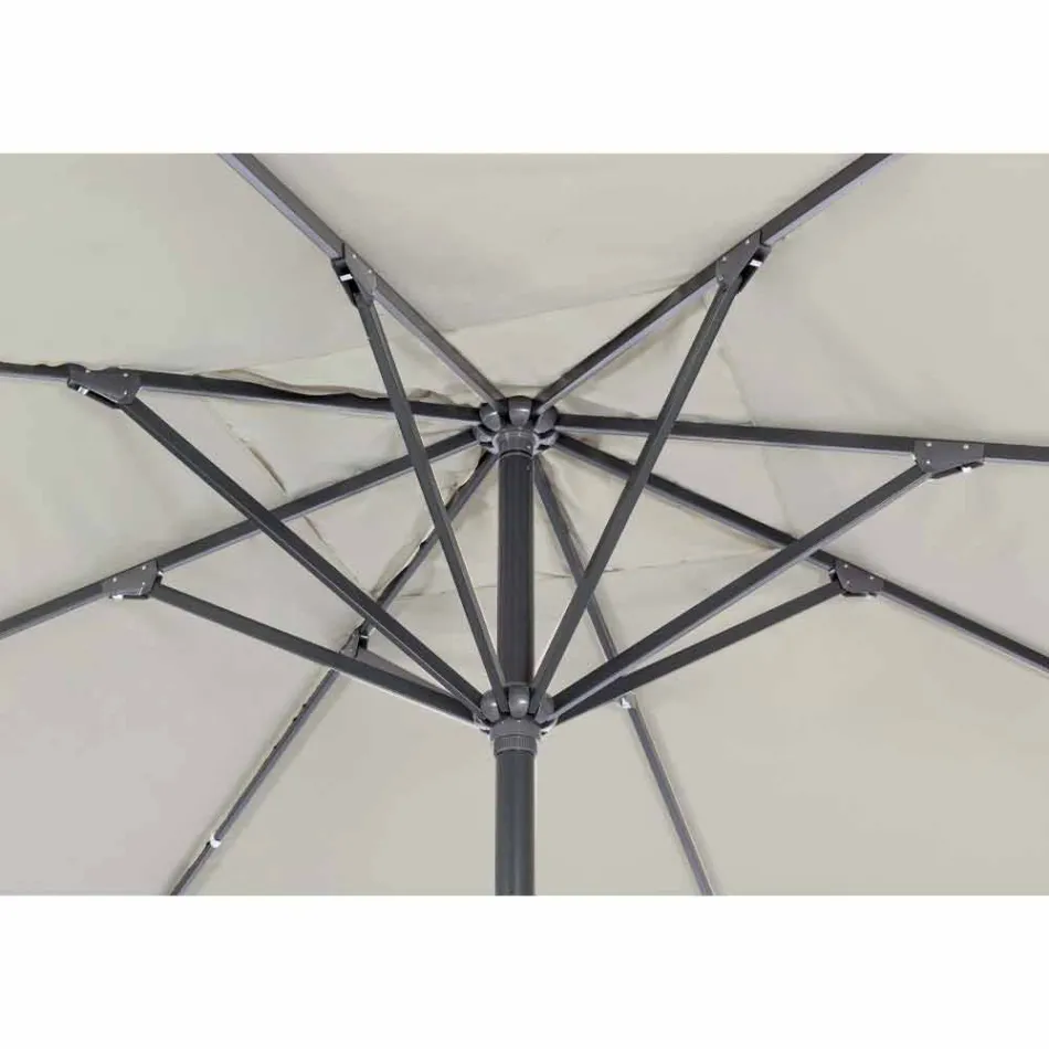 4x4 tuinparaplu met polyester doek en stalen voet - Nastio Viadurini