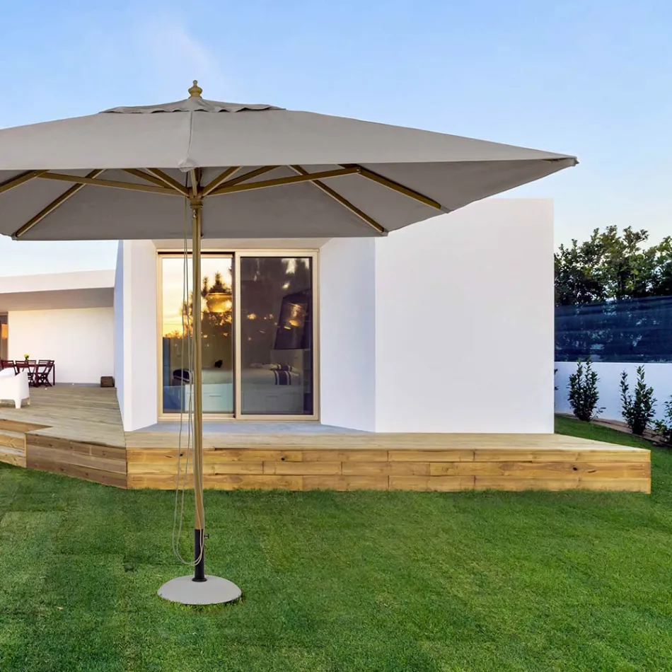 Tuinparasol met duifgrijs polyester canvas 3x4 m, Homemotion - Lucius Viadurini