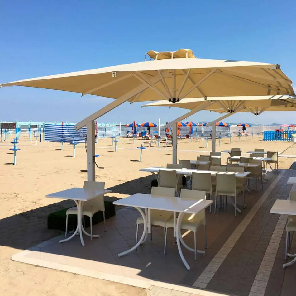 Tuinparasol in wit of antraciet aluminium 300x300 cm - Lapillo Viadurini