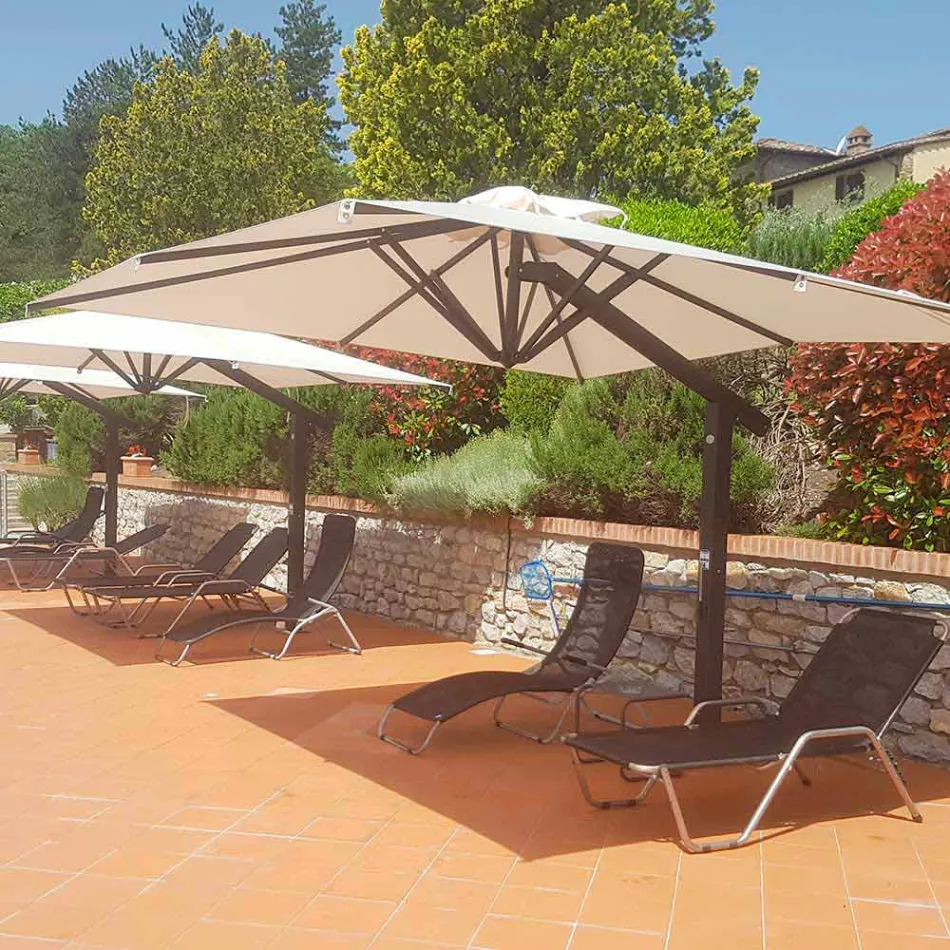 Tuinparasol in wit of antraciet aluminium 300x300 cm - Lapillo Viadurini
