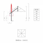 Aluminium paraplu met witte of antracietkleurige arm 350x350 cm - Lapillo Viadurini