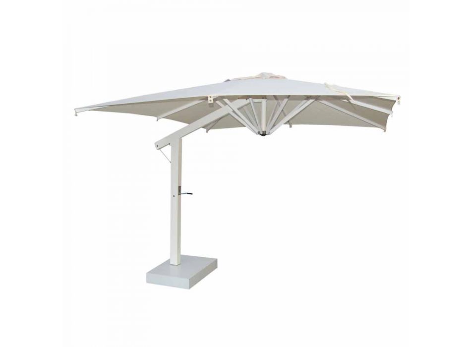Aluminium paraplu met witte of antracietkleurige arm 350x350 cm - Lapillo Viadurini