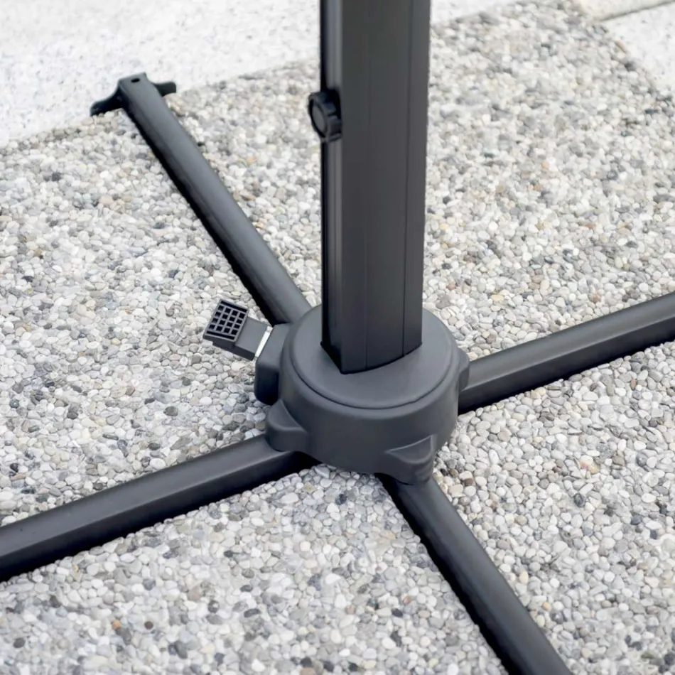 Polyester paraplu met handvat en zijstok - Nexa Viadurini