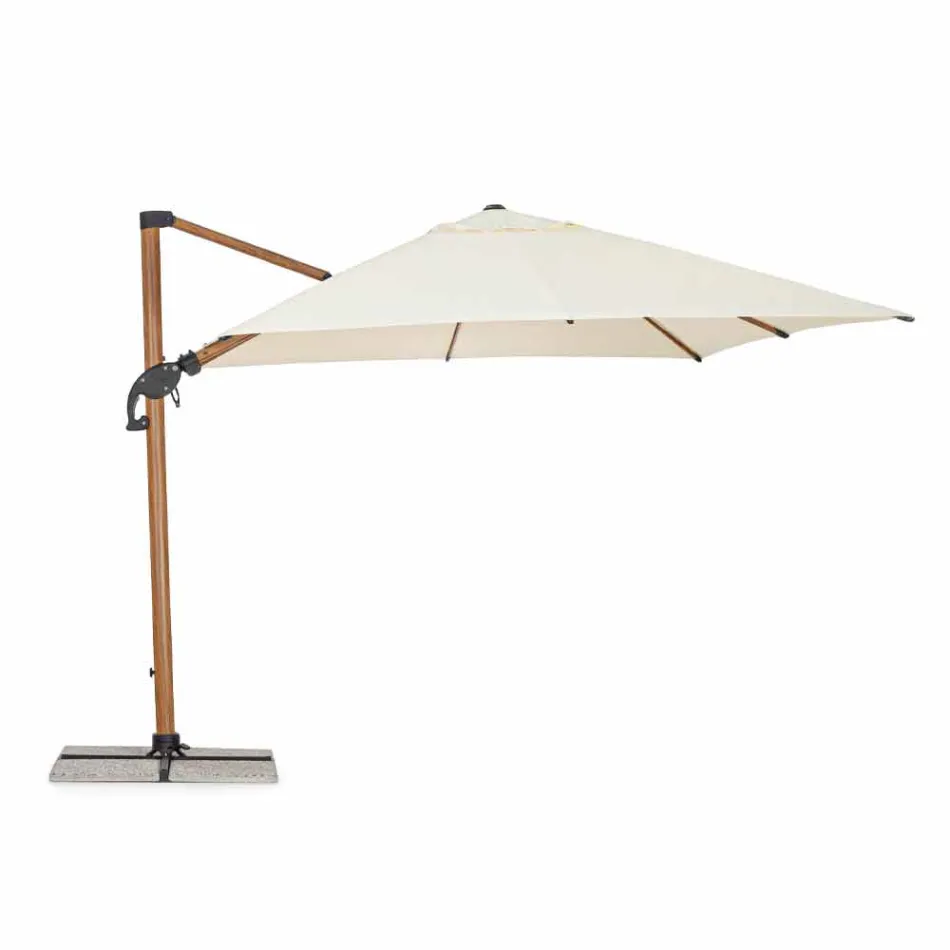 3x3 aluminium parasol met beige polyester stof - Leano Viadurini