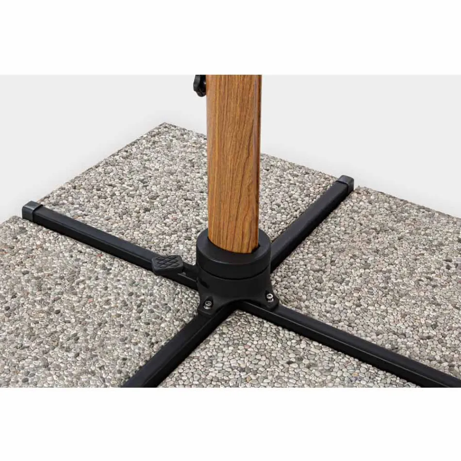 3x3 aluminium parasol met beige polyester stof - Leano Viadurini