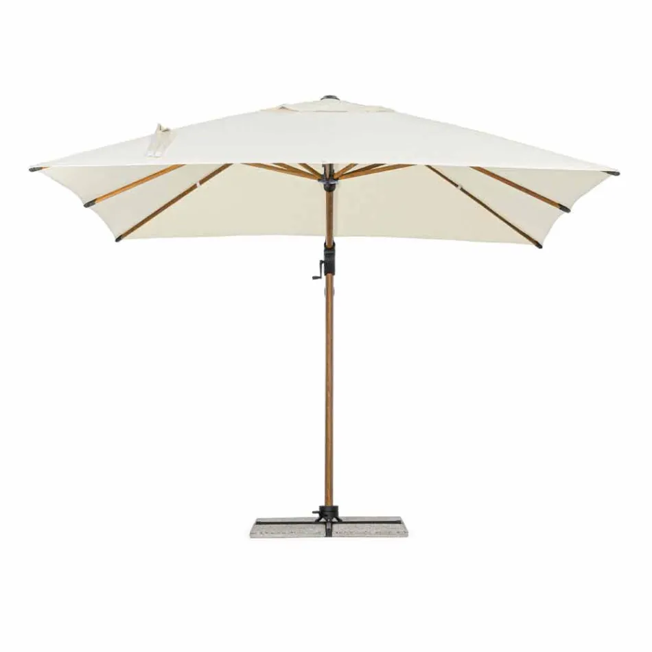 3x3 aluminium parasol met beige polyester stof - Leano Viadurini