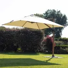3x3 aluminium parasol met beige polyester stof - Leano Viadurini