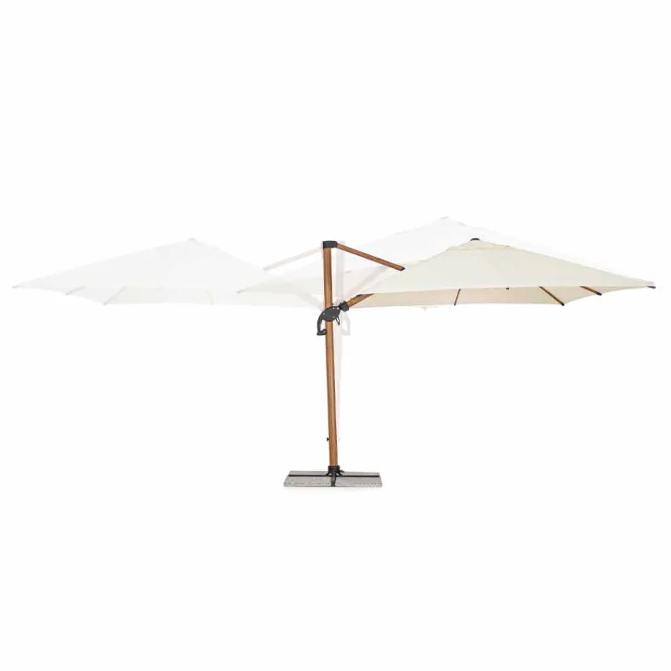3x3 aluminium parasol met beige polyester stof - Leano Viadurini