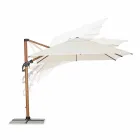 3x3 aluminium parasol met beige polyester stof - Leano Viadurini